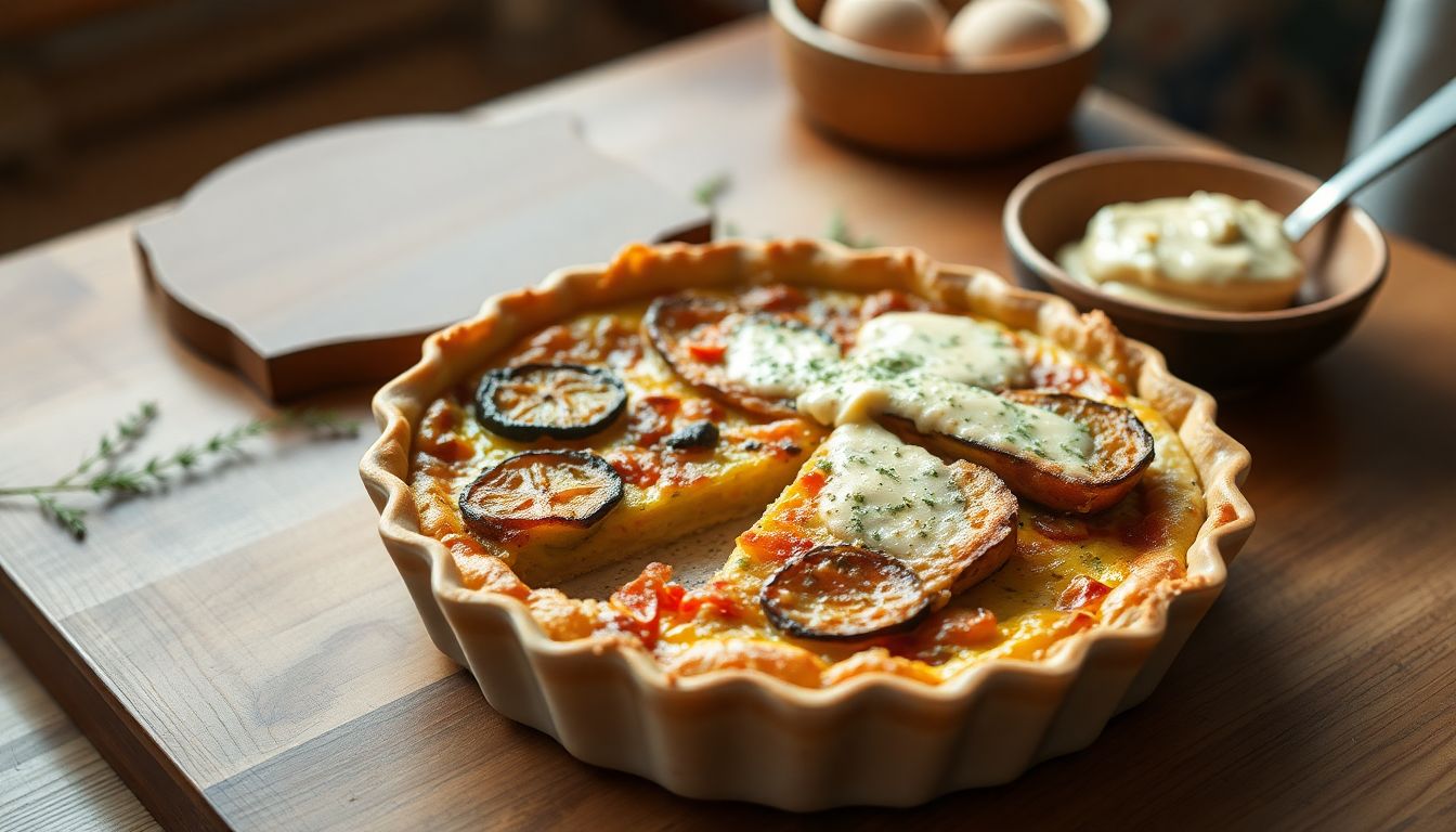 quiche sans pâte, recette rapide, légumes grillés, plat léger, repas du soir, cuisine simple, idée lunchbox, quiche sans pâte feuilletée, recette familiale, cuisine sans robot, plat végétarien, courgette, poivron, oignon, gratin express