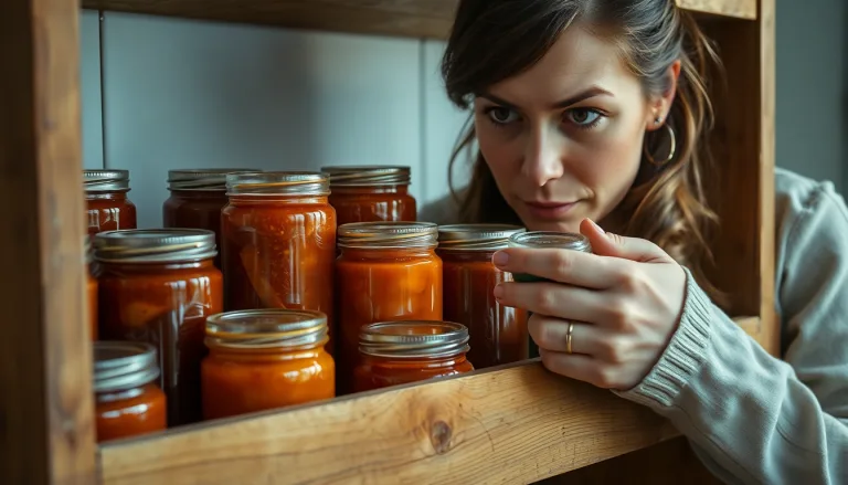 Des pots de confiture faits maison alignés.