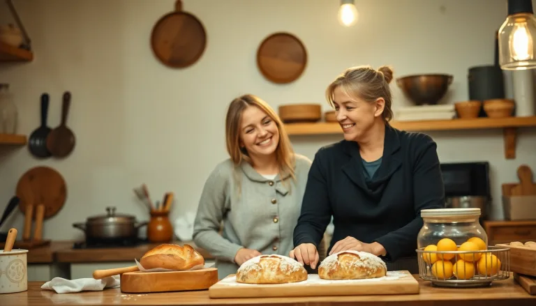 Pain artisanal à la croûte dorée, sortant du four