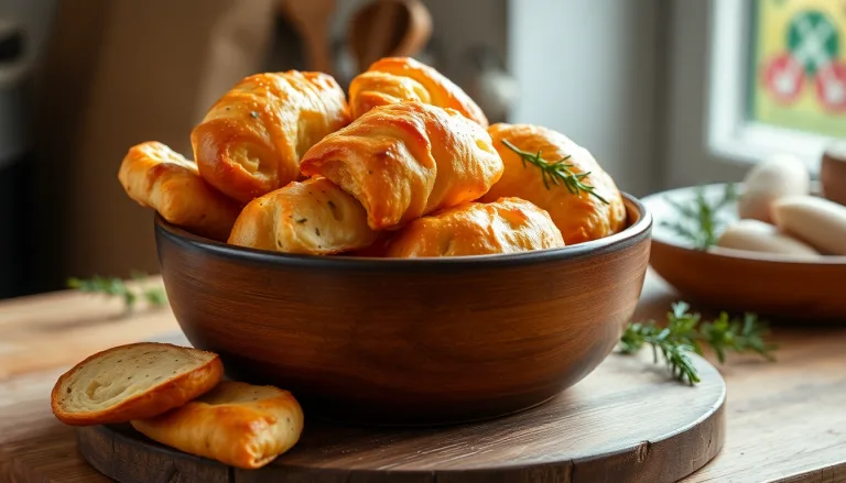Des morceaux de pain transformés en croûtons dorés et appétissants.