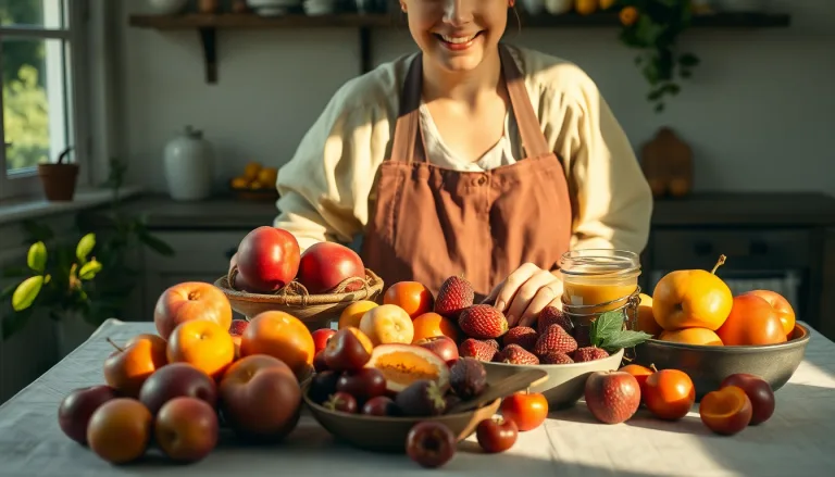 Fruits variés exposés au soleil