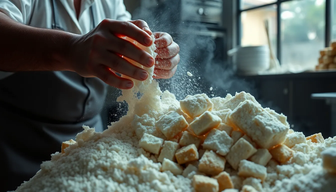 Sacs de farine et de sucre agglomérés