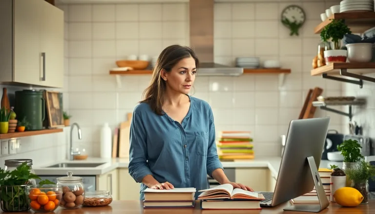 Personne regardant une cuisine avec résignation