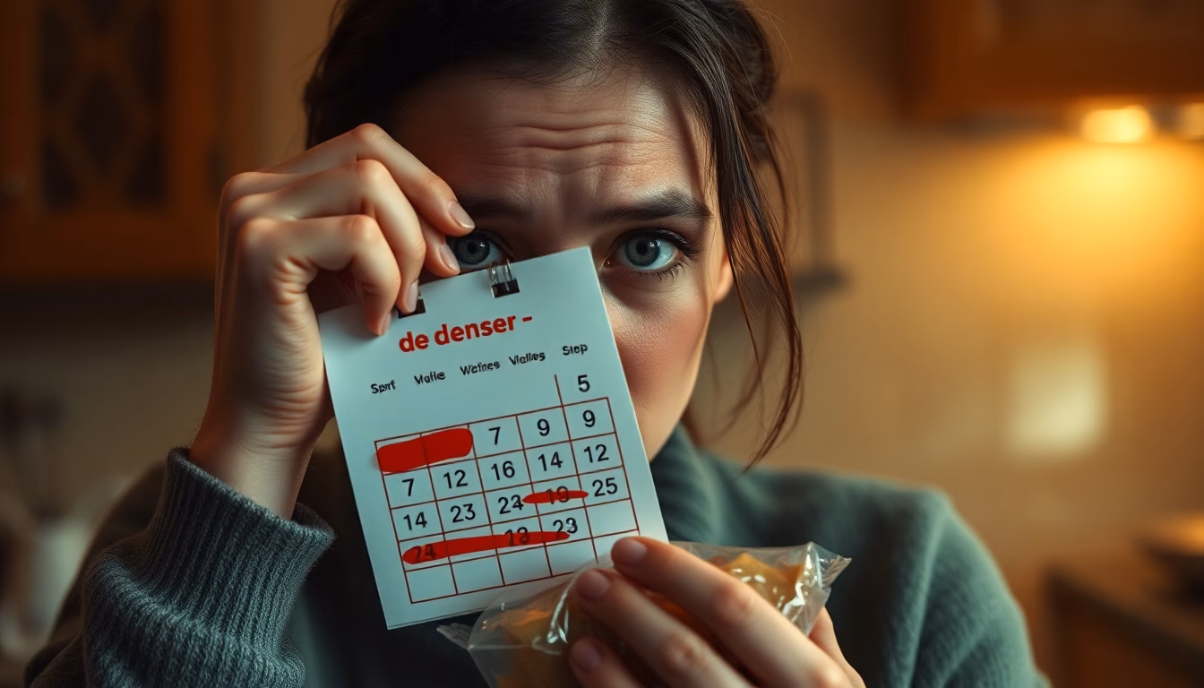 Une personne regardant une pâtisserie avec un air de regret, avec une pancarte '10 jours sans sucre'.