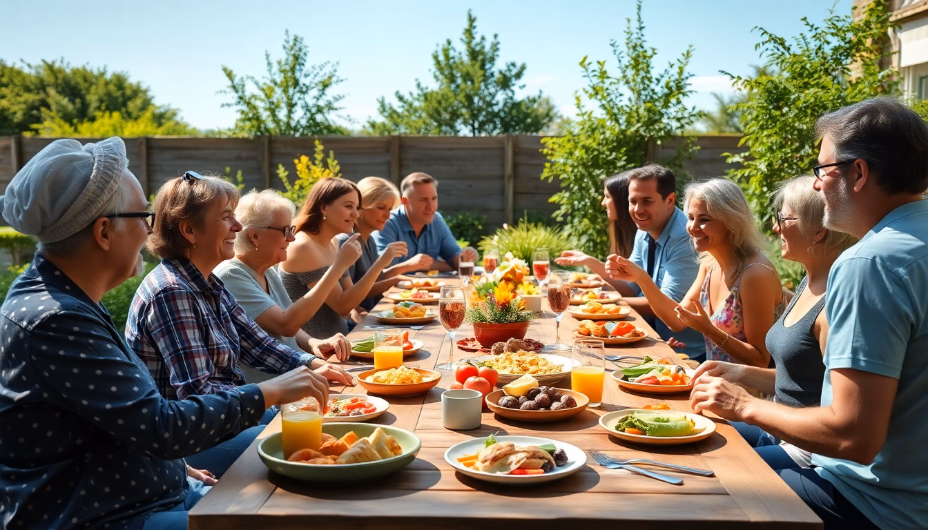 Un table de brunch copieuse et conviviale.