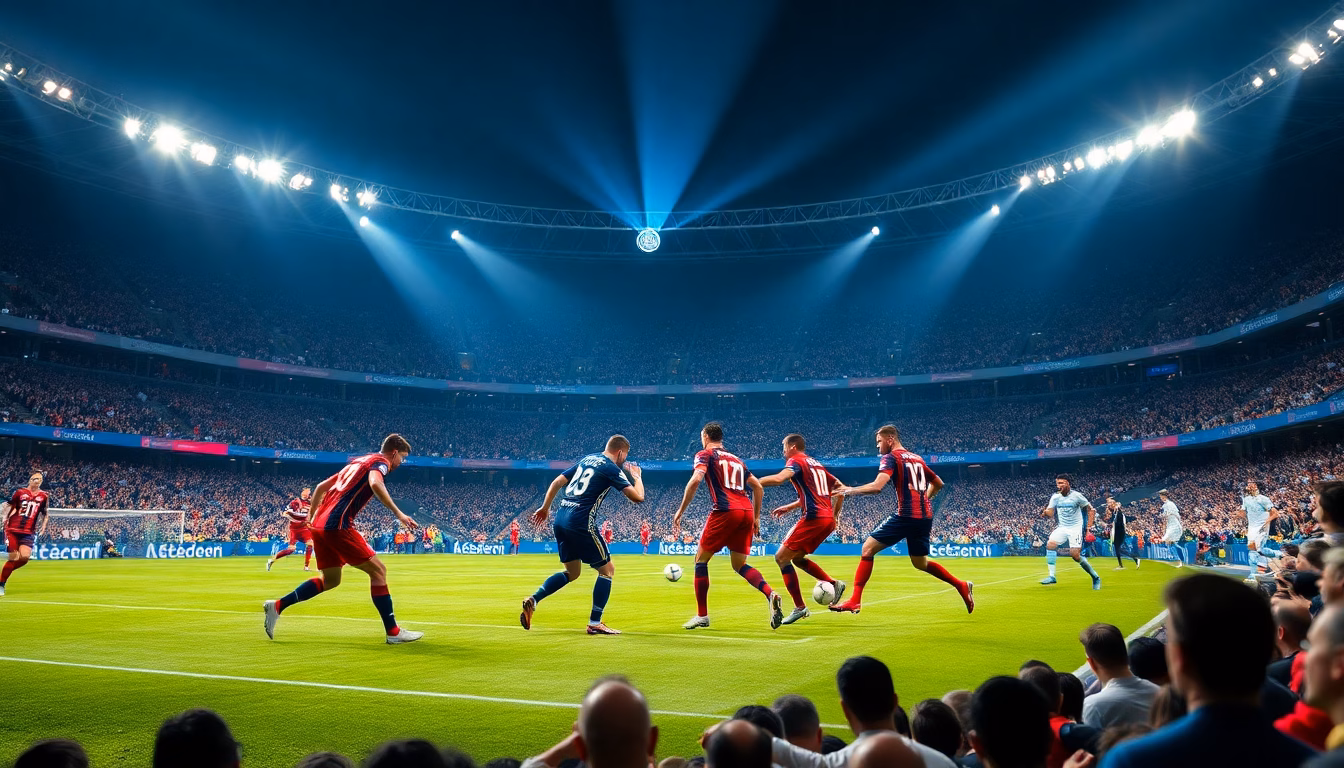 Logo du LOSC Lille et du Paris Saint-Germain s'affrontant sur un terrain de football.