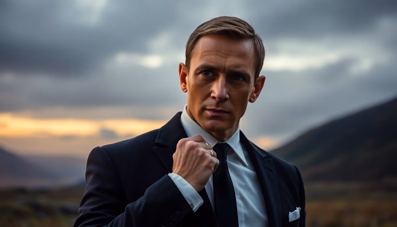 Image emblématique de Daniel Craig en James Bond
