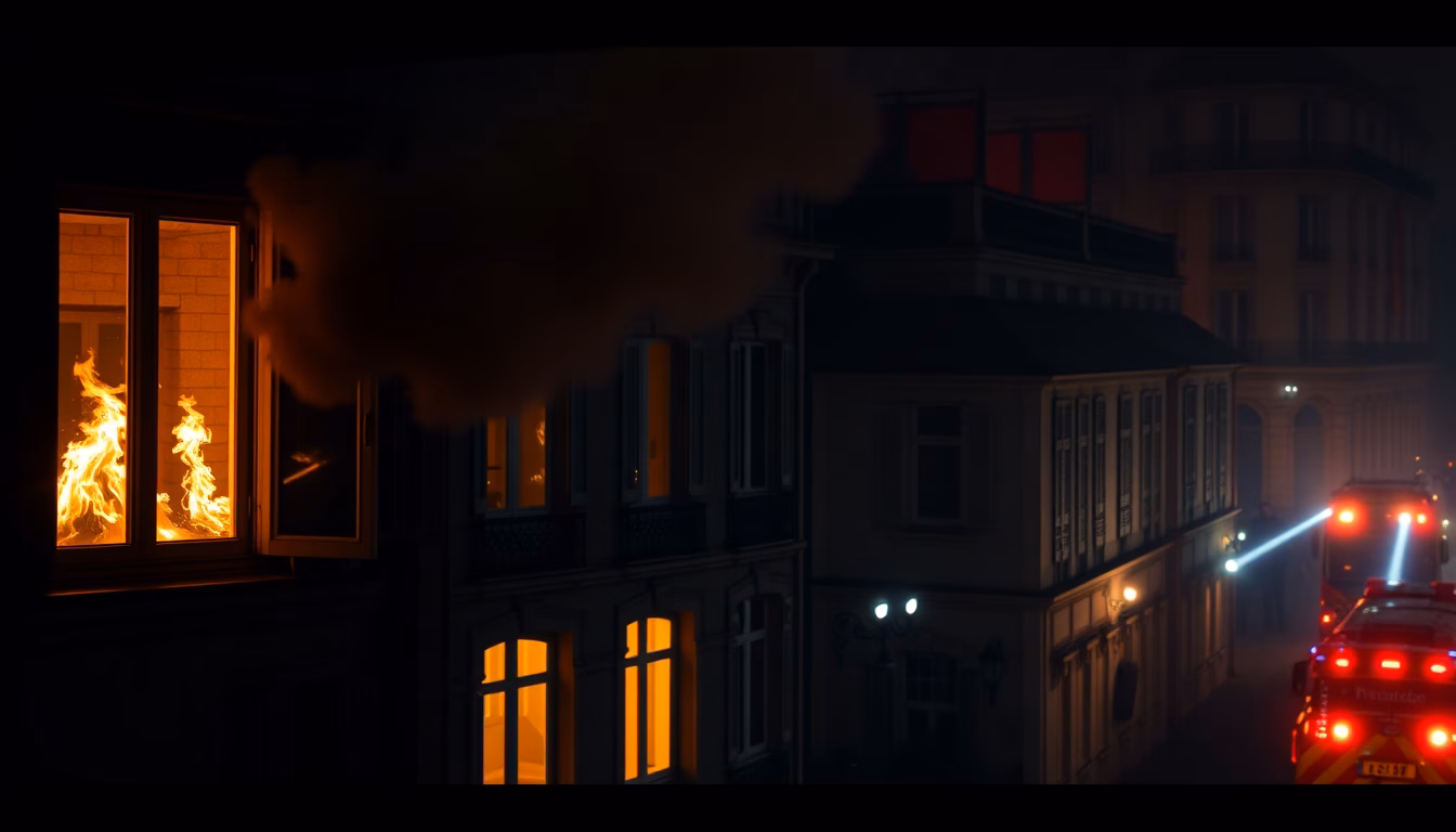 Hôtel de Matignon en flammes