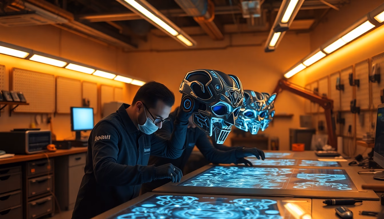 Ingénieur concevant un costume futuriste