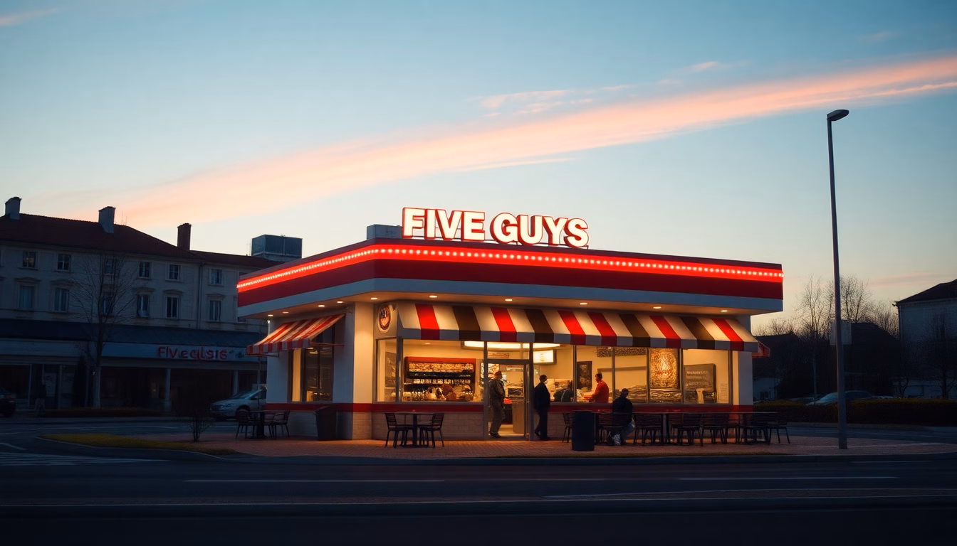 Une file d'attente devant le restaurant Five Guys à Lille, signe de son succès même après les changements.