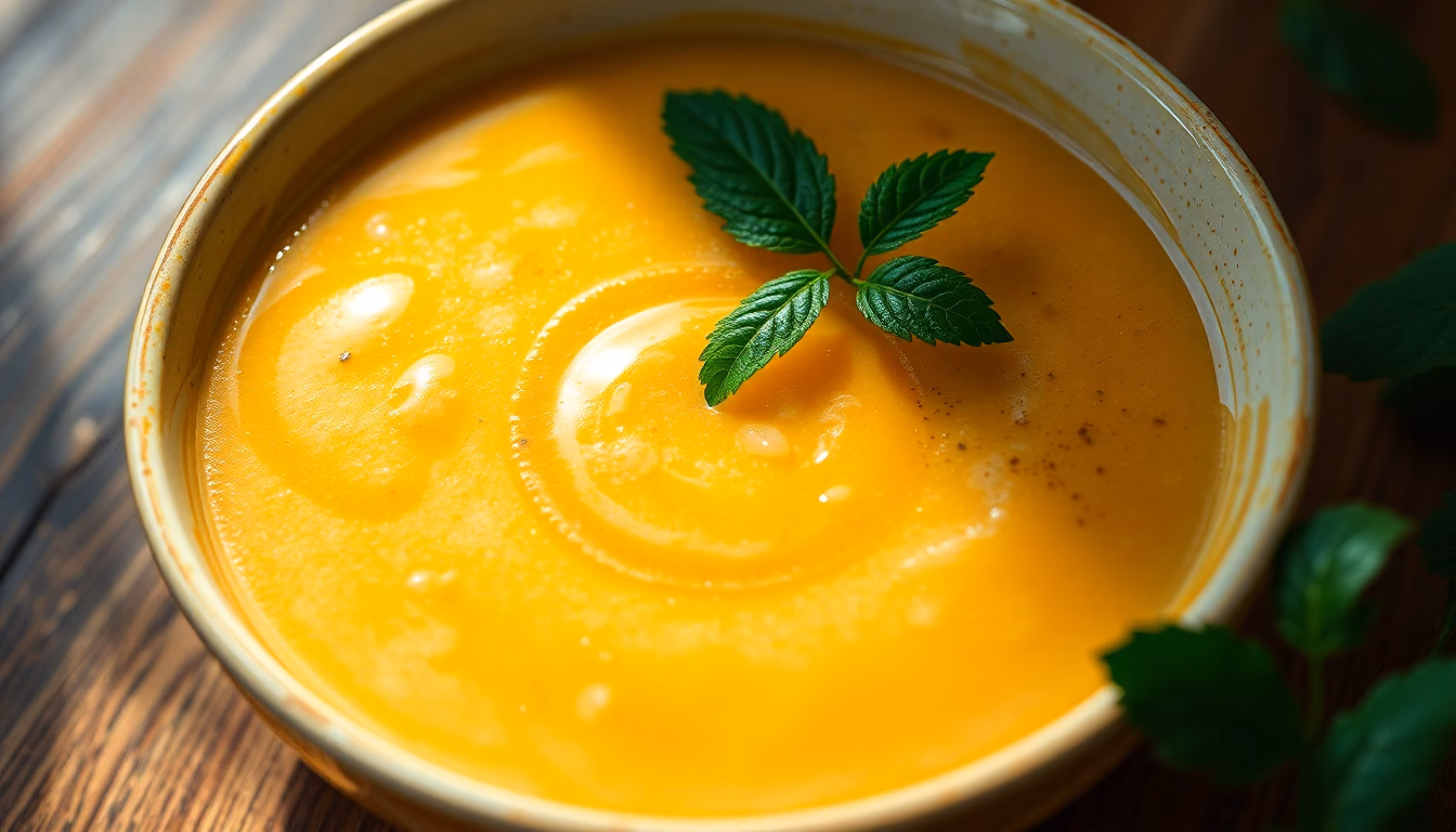 Des bols fumants de soupe colorée disposés sur une table lors d'un festival gastronomique en plein air.