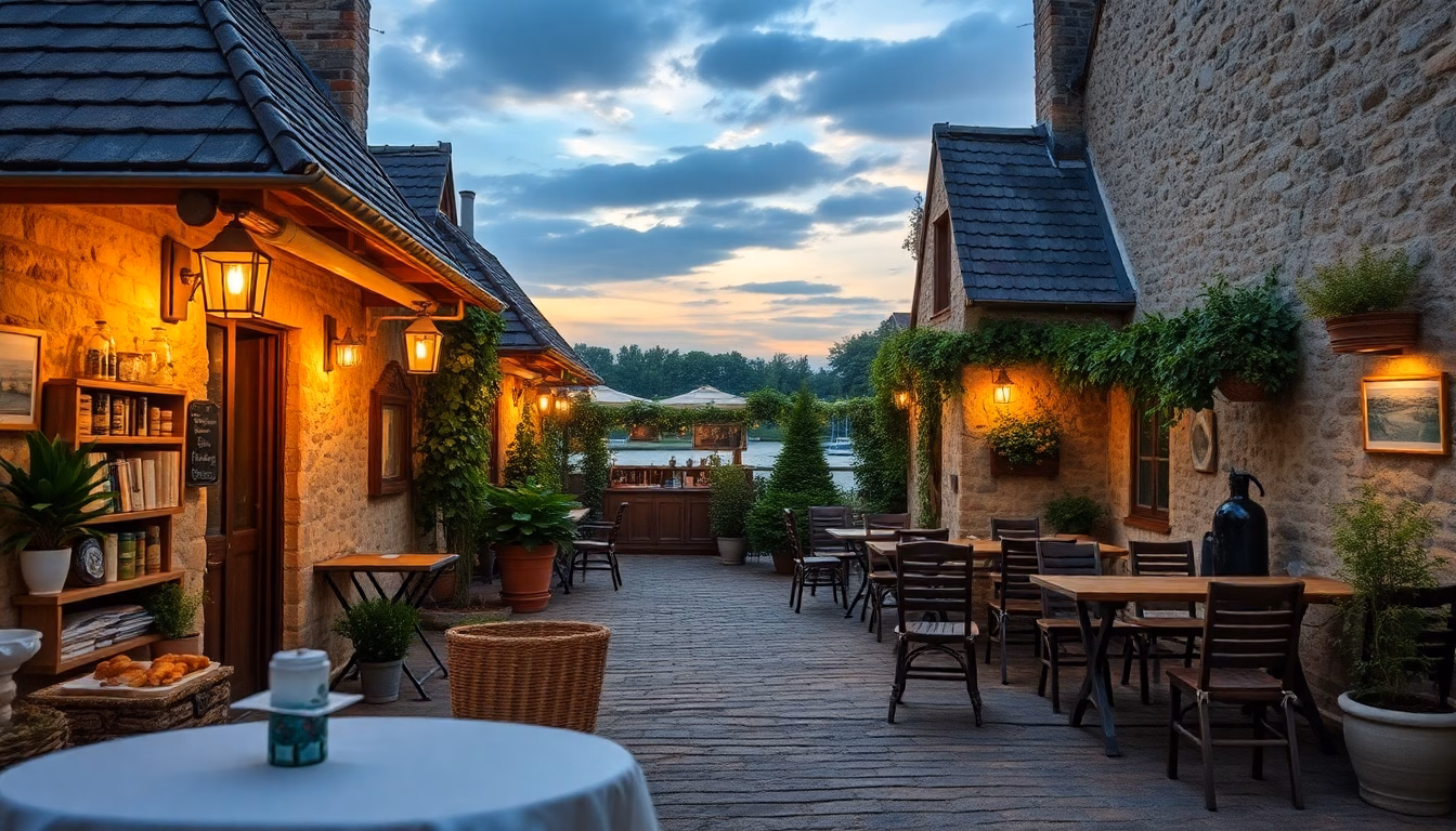 Deux amies souriantes devant leur restaurant Les Georgettes en Loire-Atlantique.