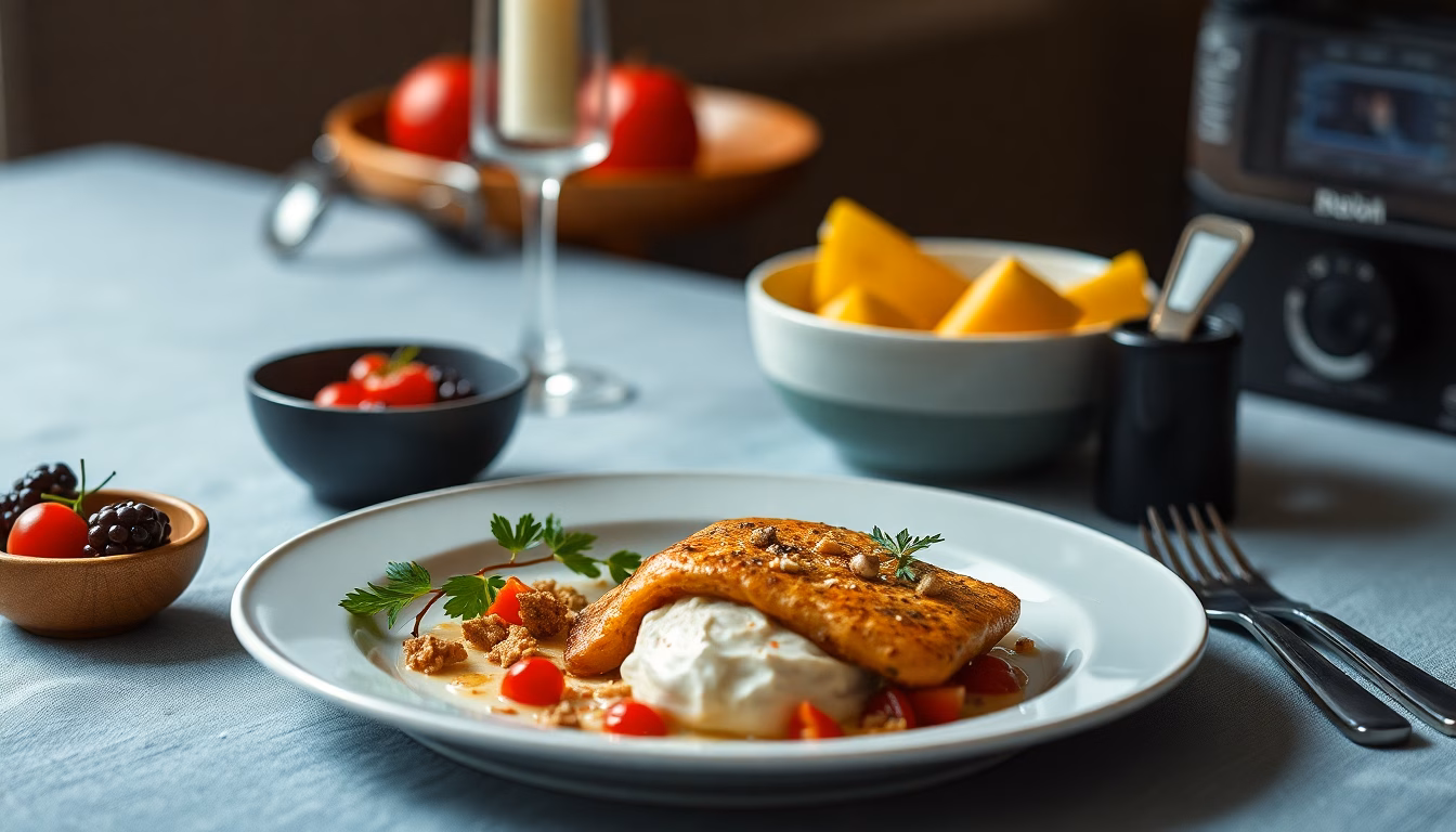 Une table dressée dans un restaurant qui fait aussi brocante, avec des objets décoratifs chinés à vendre.